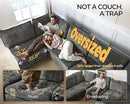 Oversized Modular Sofa Comfy Cloud Couch with Storage, Extra Deep Plush Sectional Sofa Set for Living Room, Covers Washable, Chenille, Olar (Grey, 8-Seater with Corner & 2 Ottomans, u-Shaped) by CozyNest Decor