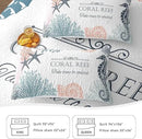Coastal Bedding Queen Size with 2 Shams, Nautical Beach Comforter Sets Ocean Bedspreads Coastal Coverlet Summer Bedding, 90''x96'' by CozyNest Decor