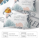 Coastal Bedding King Size 2 Shams, Nautical Beach Comforter Sets Ocean Bedspreads Coastal Coverlet Summer Bedding, 96''x106'' by CozyNest Decor