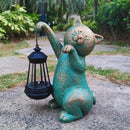 JOYBEE Garden Statues Cat with Solar Lantern Outdoor Decor-Cat Solar Figurines Lights Decorations for Patio Yard Lawn Ornaments-Gifts for Birthday Easter Housewarming by GreenHaven Gardens