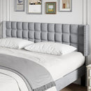 VECELO Headboard King Size, Linen Upholstered Headboards Only with Nailhead Trim Wingback, Square Stitched Design, Adjustable Height from 40" to 49.8", Light Grey by CozyNest Decor