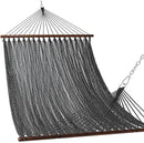 Lazy Daze Hammocks 10.5 FT Double 2 Person Caribbean Rope Hammock, Hand Woven Polyester Hammock with Spreader Bars, for Outside Outdoor Backyard Patio Poolside,450 LBS Capacity, Gray by GreenHaven Gardens