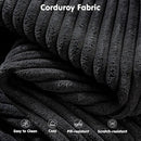 ovios 81" Oversized Sectional Double Lounge Chaise with Cloud Plush Sofa Bed, No Assembly Required, Fluffy Modern Sleeper Loveseat Chair for Indoor Living Room Bedroom Reading, Black (Corduroy Fabric) by CozyNest Decor