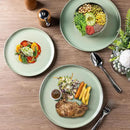 GBHOME Ceramic Dinnerware Sets for 6, 18 Pieces Stoneware Plates and Bowls Sets, Scratch Resistant Dishes, Dishwasher & Microwave Safe-Pastel Green by CozyNest Decor