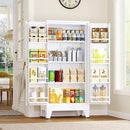 51" Metal Kitchen Pantry Cabinet, Storage Cabinets with 2 Door and 3 Adjustable Shelves, White Freestanding Food Storage Cabinet, Steel Cupboard for Kitchen Dinning Room by CozyNest Decor