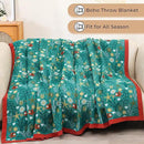 Boho Throw Blanket 80''x90'',100% Cotton Blankets for Couch Bed,Cotton Quilt Travel Muslin Blankets Farmhouse Home Decor Soft Lightweight Picnic Blanket by CozyNest Decor