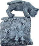 Gutter Downspout Extension - Downspout Splash Block - Downspout Diverter Garden Statue (Playful Chasing Kitty and Frog) by GreenHaven Gardens