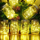 SmilingTown 10 Pack 30 LED Solar Mason Jar Lid String Lights,Fairy Lights Including 10 Pcs Hangers,for Indoor Outdoor Wedding Patio Garden Party Decorations Gift(No Jars) (Warm White) by GreenHaven Gardens