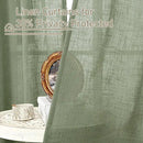 LAMIT Small Linen Curtains 2 Panels Set for Bebroom, 45 inches Long Soft Thick Light Filtering Bronze Grommet Window Textured Neutral Sheer Drapes for Kitchen/Loft Room, 52 x 45 Inch, Sage Green by CozyNest Decor