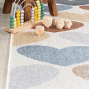 JONATHAN Y Machine-Washable Ivory/Blue/Orange Runner Rug, 2x8, Dila Modern Hearts Geometric, Kids & Novelty, Vintage, Bedroom, Kitchen, Living Room, Easy-Cleaning, Non-Shedding (KDW101A-28) by CozyNest Decor
