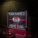 Personalized My bar my rule Signs with Your Name for home wall light up with personalized pub name, man cave accessories, beer themed neon customizable lighted sign by CozyNest Decor