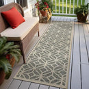 Rugshop Contemporary Geometric Indoor/Outdoor Runner Rug 2' 3" X 12' Blue by GreenHaven Gardens