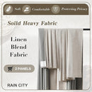 RAIN CITY Extra Wide Curtains 90 Inch Long 2 Panels,Total 140 in Wide Boho Noise Reduction Window Burlap Track System Curtain Panels for Country Villa Back Tab Pleat Tape with Hooks,Linen Beige 70x90 by CozyNest Decor