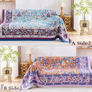 Fall Blanket for Bed, 100% Cotton Soft Rustic Boho Throw Blanket Quilt, 90"x98" Farmhouse Decor Bed Flower Blankets, Light Weight Reversible Bohemian Throw Quilt by CozyNest Decor