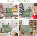 Modern Accent Chair, Upholstered Armchair with Pillow, Teddy Single Sofa Chair with Lounge Seat and Wood Legs Accent Chair for Living Room Bedroom Small Spaces by CozyNest Decor