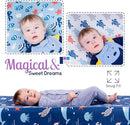 GROW WILD Blue Ocean Baby Crib Sheets for Boys (3 Pack) - Jersey Knit Fitted Sheet (52" x 28"), Toddler Bedding Set & Baby Boy Crib Bedding Set, Turtles and Sea Animals Theme by TinyTreasures Baby Boutique