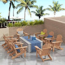 Westin Outdoors Laguna WO Outdoor Adirondack Folding Patio Chairs 8 PCS Set Retro Beach Aesthetic for Backyard, Lawn, Patio, Deck, Garden, Weather Resistant Polyethylene Plastic Lounger (Teak) by GreenHaven Gardens