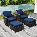 Joyside Wicker Patio Furniture Sets, 4 Pieces Upgraded Large Size Outdoor Furniture with Swivel Rocking Patio Chairs and Outdoor Ottoman, Thick Cushions, Wide Armrest by GreenHaven Gardens