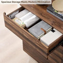 8 Drawer Dresser for Bedroom, 52 Inch Wide Modern Chest of Drawers, Push-to-Open Wood Storgae Organizer with Large Drawers for Bedroom, Living Room, Hallway,Brown by CozyNest Decor