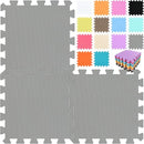 qqpp EVA Rubber 18 Tiles Interlocking Puzzle Foam Floor Mats - Baby Play Mat for Playing | Exercise Mat for Home Workout. Gray. QC-Lb18N by TinyTreasures Baby Boutique
