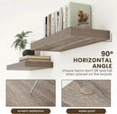 12 Inch Deep Floating Shelves for Wall | 30 Inch Floating Shelves Set of 2 | Rustic Grey Wood Shelves for Living Room Bathroom Laundry Room Bedroom Kitchen Home Office - Rustic Grey by CozyNest Decor