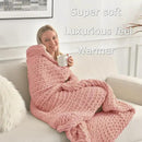 Maetoow Tighter Version Chenille Chunky Knit Blanket Throw 40×50 Inch, Handmade Warm & Cozy Blanket Couch, Bed, Home Decor, Soft Fleece Banket, Boho Thick Blankets and Giant Yarn Throws，Rose Pink by CozyNest Decor