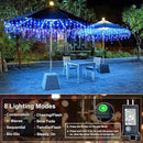 Christmas Icicle Lights Outdoor, 98FT 1216 LED Icicle String Lights with 8 Modes 228 Drops, Curtain Twinkle Lights for Bedroom House Holiday Party Wedding Decorations, Blue by GreenHaven Gardens
