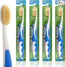 MOUTHWATCHERS Soft Flossing Toothbrushes, Value Pack of 4, Blue, Manual Toothbrush for Adults, Ultra Clean, Good for Sensitive Teeth and Gums, by Dr. Plotka's by CozyNest Decor