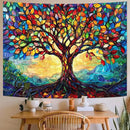 Lunerfex Tree of Life Tapestry Stained Glass Tapestry Wall Decor Tapestries for Bedroom Art Tapestries Wall Hanging for Bedroom Living Room Glass-Tree-01 60"x80" by CozyNest Decor
