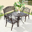 Outdoor Dining Chair Cast Aluminum Patio Chairs Set of 2 All-Weather Patio Dining Chair with Adjustable Feet for Backyard Garden (Die-Casting B Chair) by GreenHaven Gardens