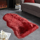 AMTOVO Faux Fur Rug, Burgundy Area Rug, Fluffy Sheepskin Rug, Fuzzy Ultra Soft 2 x 4 ft Shag Rugs for Bedroom Sofa Throw Cushion Room Decor, Sheepskin by CozyNest Decor