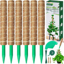 EAONE Moss Pole 96 Inch, 6 Pack 16" Monstera Plant Support for Climbing Potted Live Plants Indoor, Stackable Coco Coir Moss Sticks Monstera Stakes for Pothos Philodendron, with Garden Labels & Ties by GreenHaven Gardens