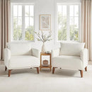 Oversized Accent Chair Modern Boucle Armchair for Living Room Sets of 2, 37" Wide & Cozy Reading Chair with Solid Wood Legs, White Upholstered Lounge for Bedroom & Office, (Easy Assembly) by CozyNest Decor
