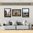 VCK Poster Frames 20x30 Black 3-Pack, Solid Wood Picture Frames for Wall Mounting Hanging Art and Puzzle Frame by CozyNest Decor