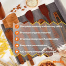 Riveira Premium Brown Bamboo Wooden Spoons for Cooking Set of 9 – Premium Brown Bamboo Wooden Cooking Utensils, Wooden Spatula, Wooden Spoon - Premium Quality Wooden Utensil Set for Non-Toxic Cooking by CozyNest Decor