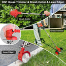 Cordless Weed Wacker Eater Battery Powered, 21V Electric Weed Trimmer with 2 Battery Operated & Charger & Wheels & Shears, 3 in 1 Lightweight No-String Grass Trimmer/Brush Cutter/Lawn Edger for Garden by GreenHaven Gardens