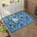 Door Mat Indoor Entrance 2x3 Rug Machine Washable Boho Floral Small Area Rug Non-Slip Low Pile Throw Rugs for Entryway, Kitchen, Front Door Indoor Entrance, Entry, Kids Room (Blue) by CozyNest Decor