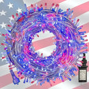 Dazzle Bright 4th of July String Lights, 300 LED 100 FT Connectable Waterproof Patriotic String Lights with 8 Modes, Independence Day Decorations for Indoor Outdoor Party Decor, Red White and Blue by CozyNest Decor