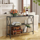 Hoctieon Industrial Console Table, 3 Tier Entryway Table, Hallway Table, Narrow Sofa Table with Shelves, Entrance Table for Entryway, Living Room, Foyer, Hallway, Office, Black by CozyNest Decor