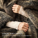 Luxury Faux Fur Throw Blanket, Soft Fluffy Faux Mink Blankets for Bed, Couch, Sofa, Thick Cozy Plush Warm Fur Throws with Reversible Velvet, Ombré Sable Brown, 60"x80" by CozyNest Decor