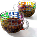 Renaissance Stained Glass Coffee Cup Mug Set Of 2 By Festive Colorful Coffee Cups St by The Wine Savant