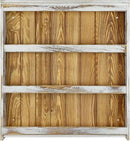 MyGift 3 Tier Wall Mounted Spice Rack, Shabby White Washed and Rustic Natural Burnt Solid Wood Kitchen Pantry Storage Shelf for Seasoning Jars or Condiment Bottles by CozyNest Decor