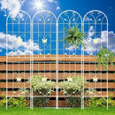 4 Pack Metal Garden Trellis 86.7" White Fence Rustproof Garden Trellis for Climbing Plants Support Roses Flower Outdoor Lawn, Cream White by GreenHaven Gardens