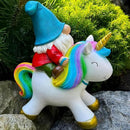 Mood Lab Garden Gnome Statue - Garden Gnome Riding Unicorn - 8.3 Inch Tall Lawn Figurine - for Outdoor or House Decor - Funny Yard & Patio Decoration by CozyNest Decor