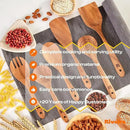 Riveira Walnut Wooden Spoons for Cooking Set of 6 – Natural Walnut Wooden Cooking Utensils, Wooden Spatula, Wooden Spoon - Premium Quality Wooden Utensil Set for Non-Toxic Cooking by CozyNest Decor