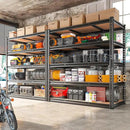REIBII 48.2" W Garage Shelving, Storage Shelves Load 3000LBS, Adjustable Garage Shelving Heavy Duty for Pantry, Basement, Warehouse, 48.2" W X 71.9" H X 24" D, Black by CozyNest Decor