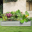 Land Guard 8×4×1ft Galvanized Metal Raised Garden Bed, Metal Planter Kit Box Outdoor for Deep-Rooted Vegetables, Flowers, Green and Herbs……