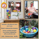 Pond Float. Handmade Blown Glass, Garden Gazing Ball, Table Centerpiece, Assorted sizes available. Home and Patio Decor. Artist Dehanna Jones. Seattle, WA. (White Rainbow MM) by GreenHaven Gardens