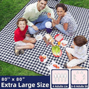 ZAZE Picnic Blankets Machine Washable, 80''x80'' Extra Large Waterproof Sandproof Foldable Compact Beach Blanket, Oversized XL Outdoor Mat for Spring Summer Camping, Park, Travel Grass(Blue and White) by TinyTreasures Baby Boutique