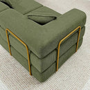 108" Oversized Convertible Sleeper Sofa Bed, Corduroy L Shape Sectional Couch, Folding Sofa Bed with Side Pocket, Modern Cloud Floor Mattress Couch, Modular Sofa for Living Room, Green by CozyNest Decor